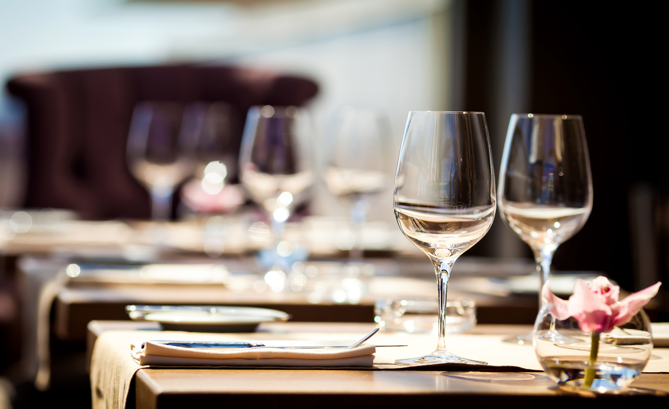 wine glasses on a table